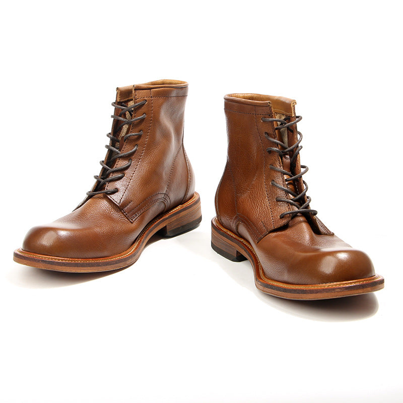 7 hole mid cut color martin boots men's work boots