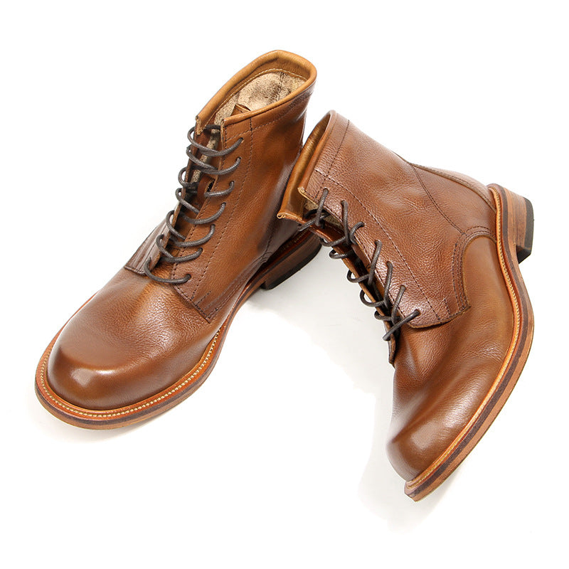 7 hole mid cut color martin boots men's work boots