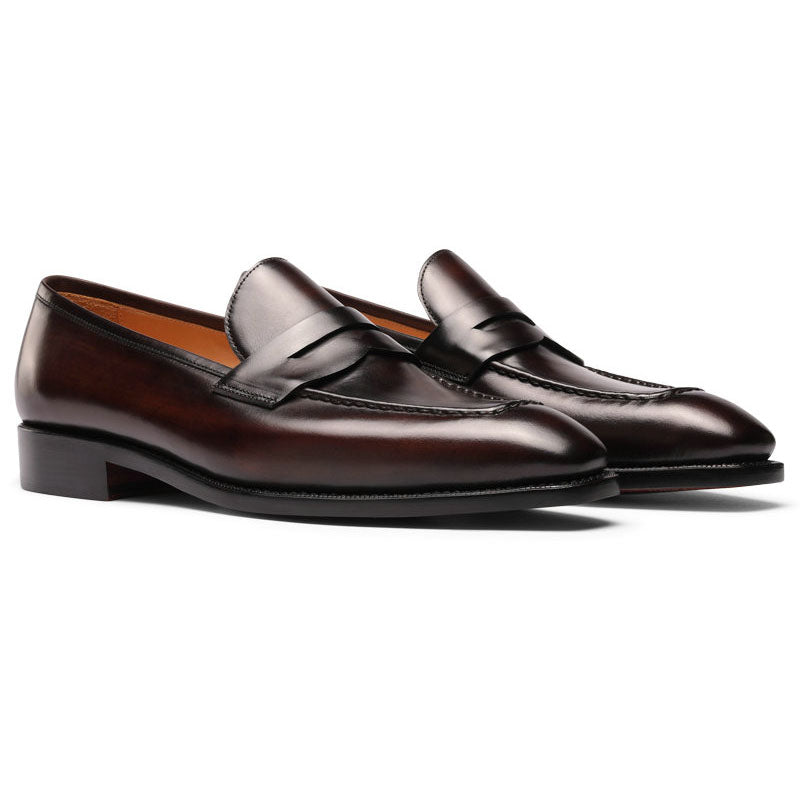 Black leather fashion men's loafers