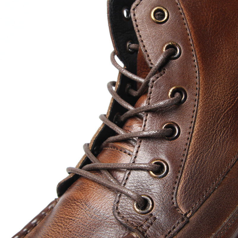 6 hole ami khaki lace-up motorcycle boots round toe work shoes martin boots