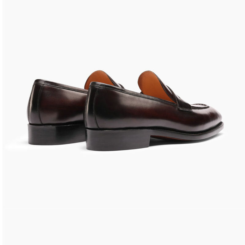 Black leather fashion men's loafers